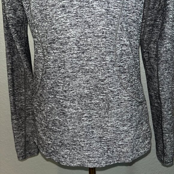 LULULELMON Space Dye Black Pull Over Hoodie with Kangaroo Pocket - EUC - Size 6 - Picture 4 of 11
